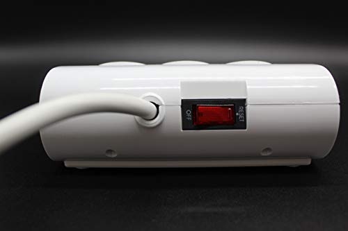 con 5 salidas y 2 puertos usb c, incluye cable, ideal para cargar múltiples dispositivos simultáneamente.