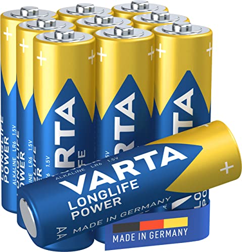 pila AA LR06 Longlife Power, 10 unidades, dimensiones 14,5x50,5mm, ideal para dispositivos electrónicos y juguetes.