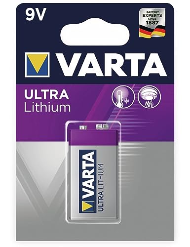 batería 9V Ultra Lithium 6LR61 - Dimensiones 26,5x17,5x48,5mm, ideal para dispositivos electrónicos y equipos de seguridad.