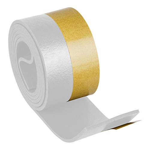 bajo puerta adhesivo en PVC expandido 38mm x 100cm blanco, ideal para aislamiento acústico y térmico, previene el paso de suciedad.