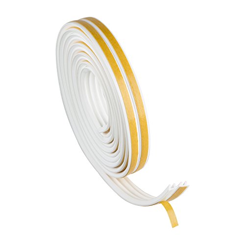junta adhesiva aislante y termoacústica de 6m en color blanco, ideal para sellar y aislar ruidos y temperaturas en diferentes superficies.